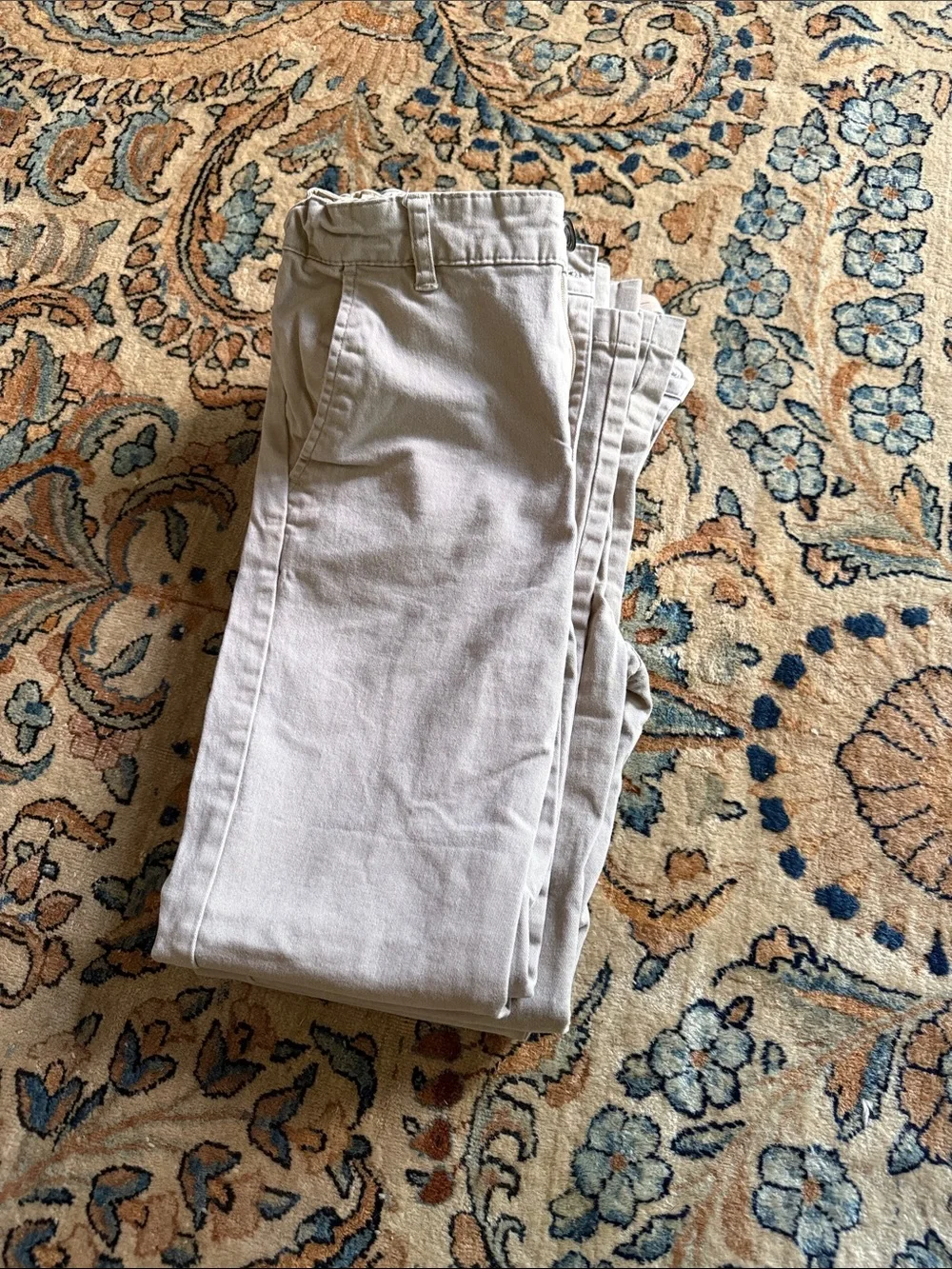 Lot of 3 Classic Straight-Leg Light Beige Pants boys 12